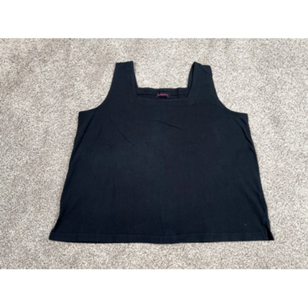 Fresh Produce Tank Top Womens Large Black Square Neck Cotton Classic Beach Boho